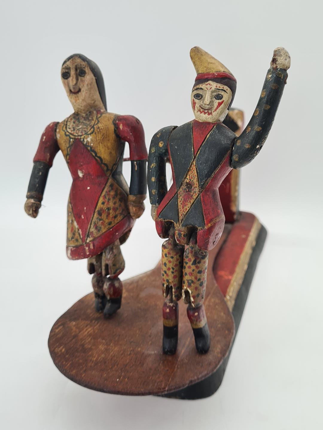 Folk toy with a dancing couple, polychrome, Europe, 1900