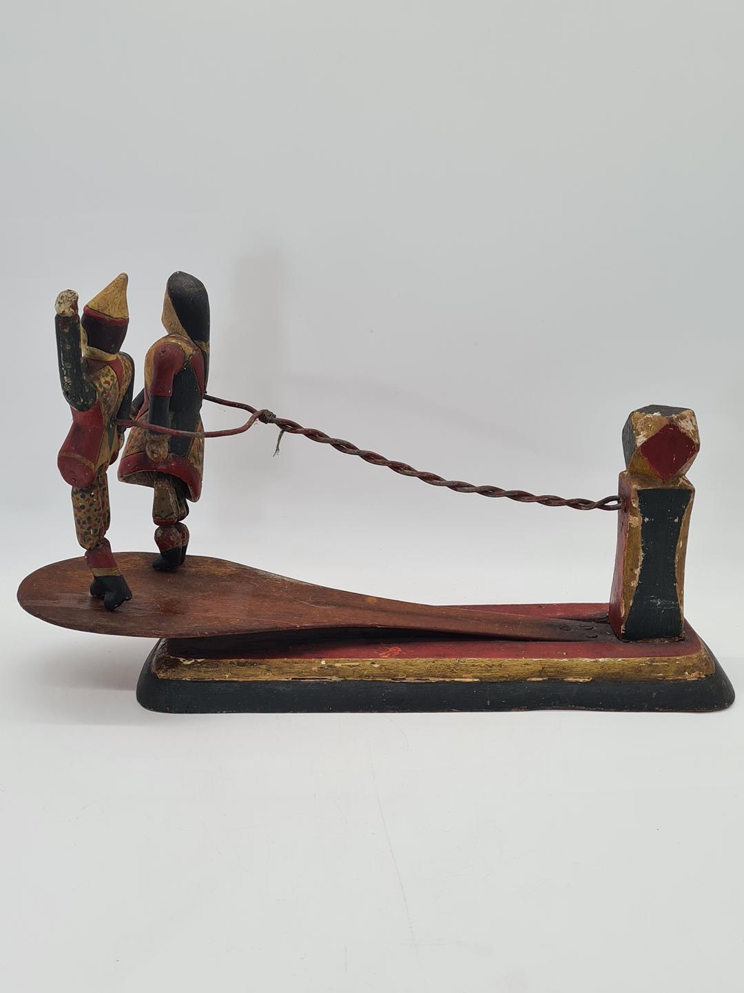 Folk toy with a dancing couple, polychrome, Europe, 1900