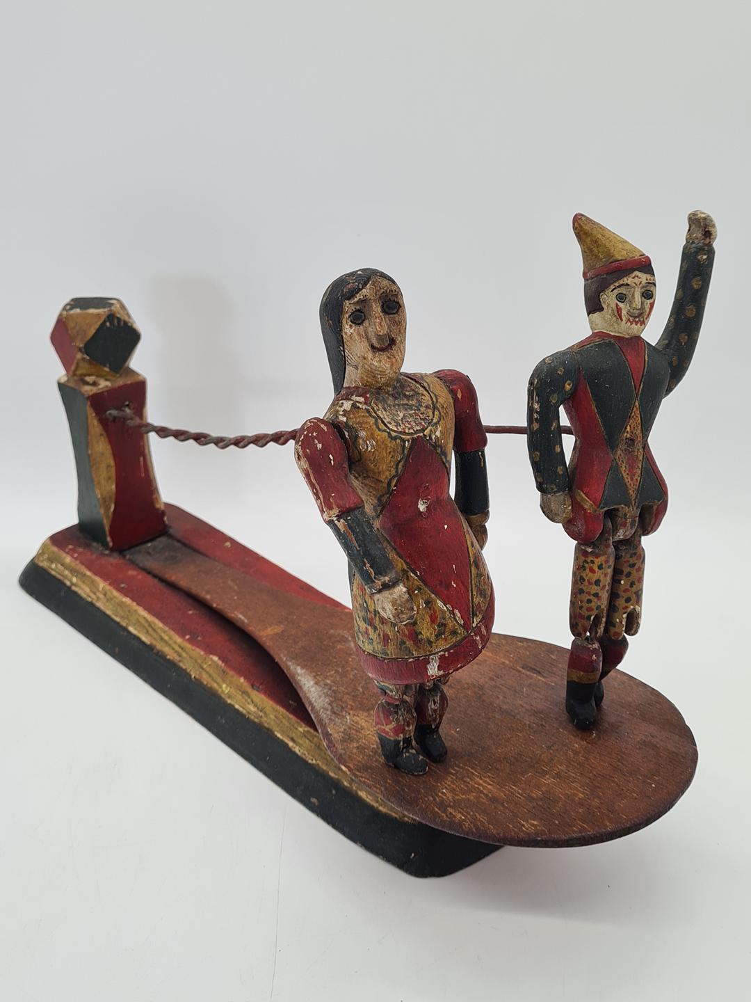 Folk toy with a dancing couple, polychrome, Europe, 1900