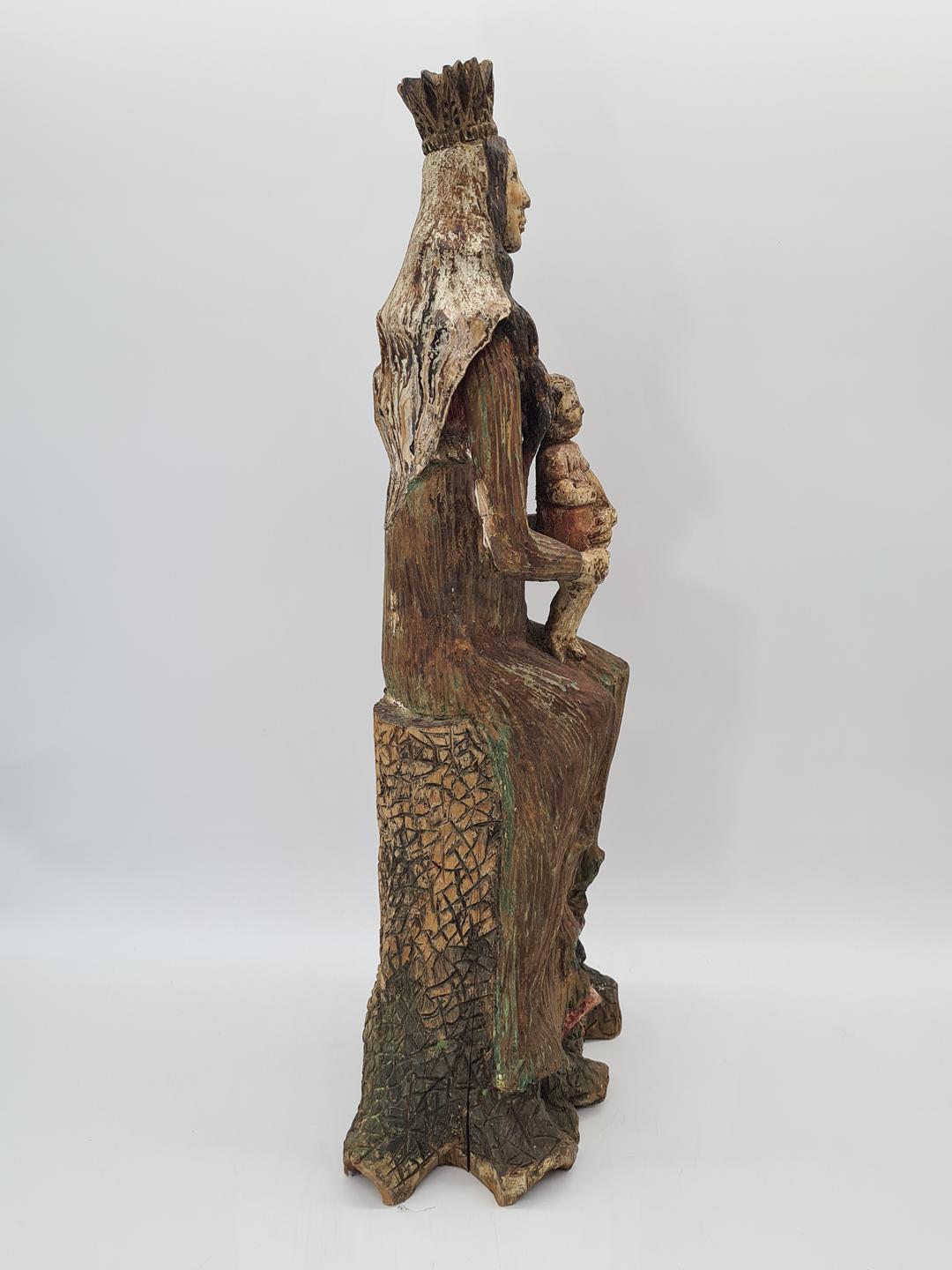 Folk sculpture depicting the Virgin Mary with the Christ Child, Poland, 20th century