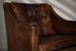 Leather lounge chair with footstool, model 2207, designed by Børge Mogensen, Fredericia, Denmark, 1960s