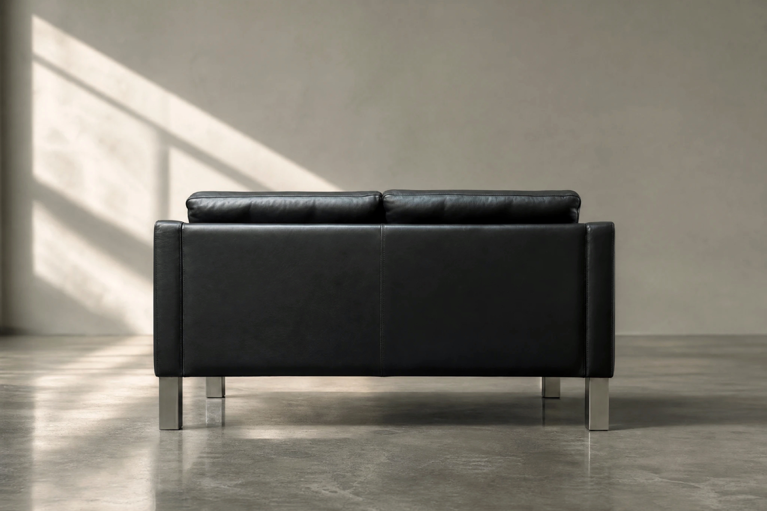 Klasyczna dwuosobowa sofa skórzana, Dania, lata 70
