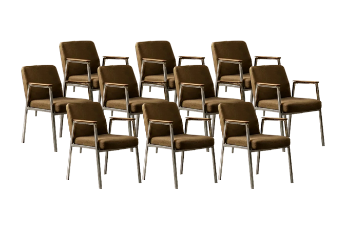 Brązowe krzesło konferencyjne, Drabert, Niemcy, lata 70