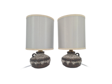 Ceramiczne lampy stołowe vintage, Fat Lava, Niemcy, lata 70