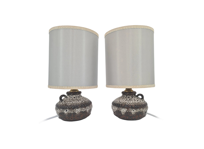 Vintage ceramic table lamps, Fat Lava, Germany, 1970s