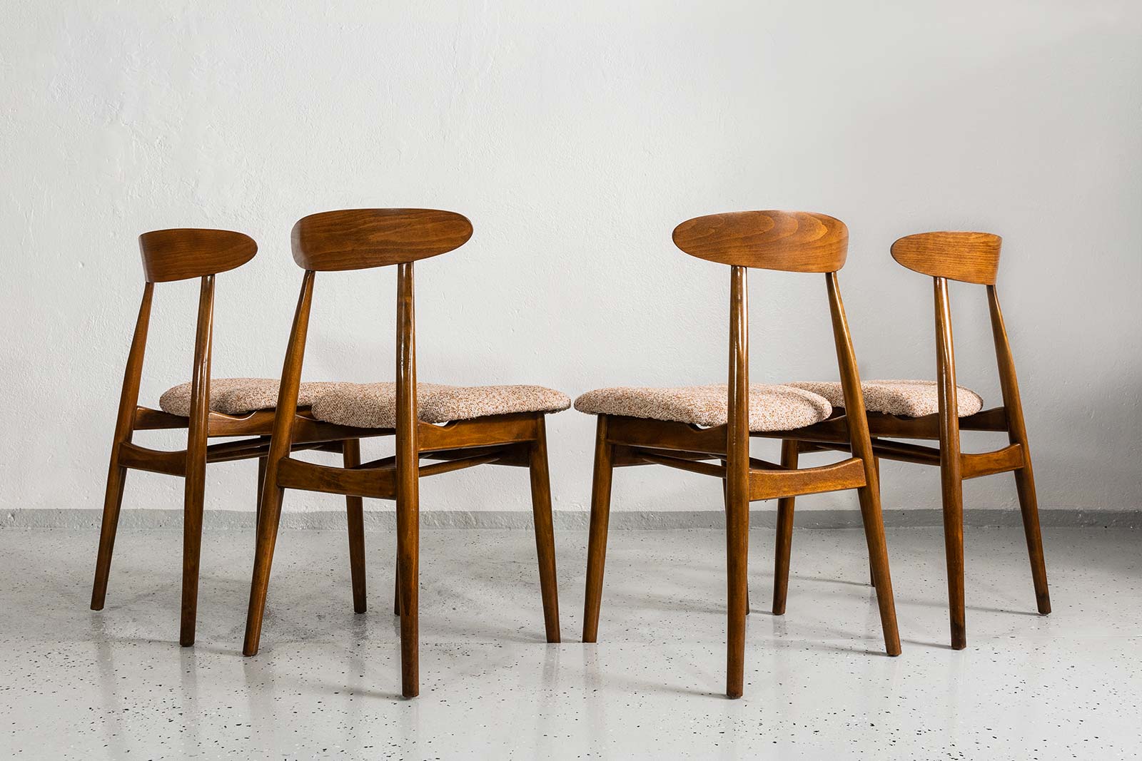 Komplet 4 krzeseł PRL, Zamojskie Fabryki Mebli, Polska, lata 60