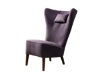 Purple vintage high-back armchair, Denmark, 1950s