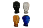 Głowy ekspozycyjne z kolorowego szkła, lata 70