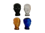 Display heads made of coloured glass, 1970s