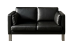 Klasyczna dwuosobowa sofa skórzana, Dania, lata 70