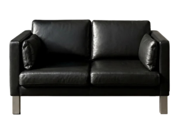 Klasyczna dwuosobowa sofa skórzana, Dania, lata 70