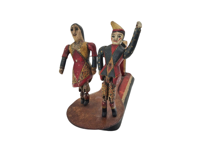 Folk toy with a dancing couple, polychrome, Europe, 1900