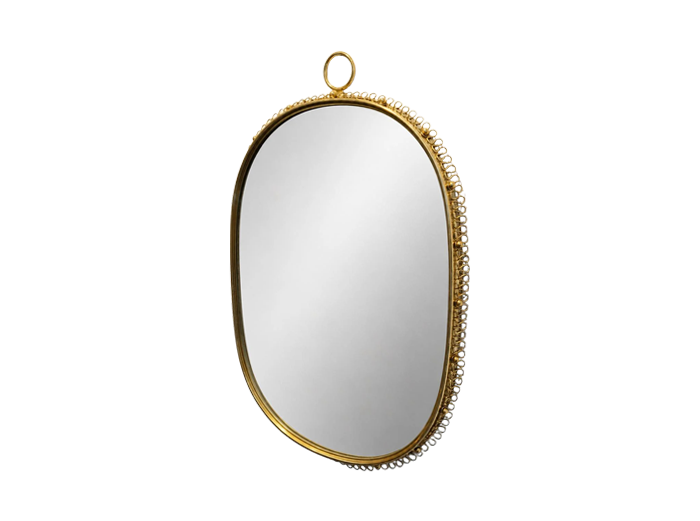 Mirror in a brass frame, designed by Josef Frank, produced by Svenskt Tenn, Sweden, 1950s