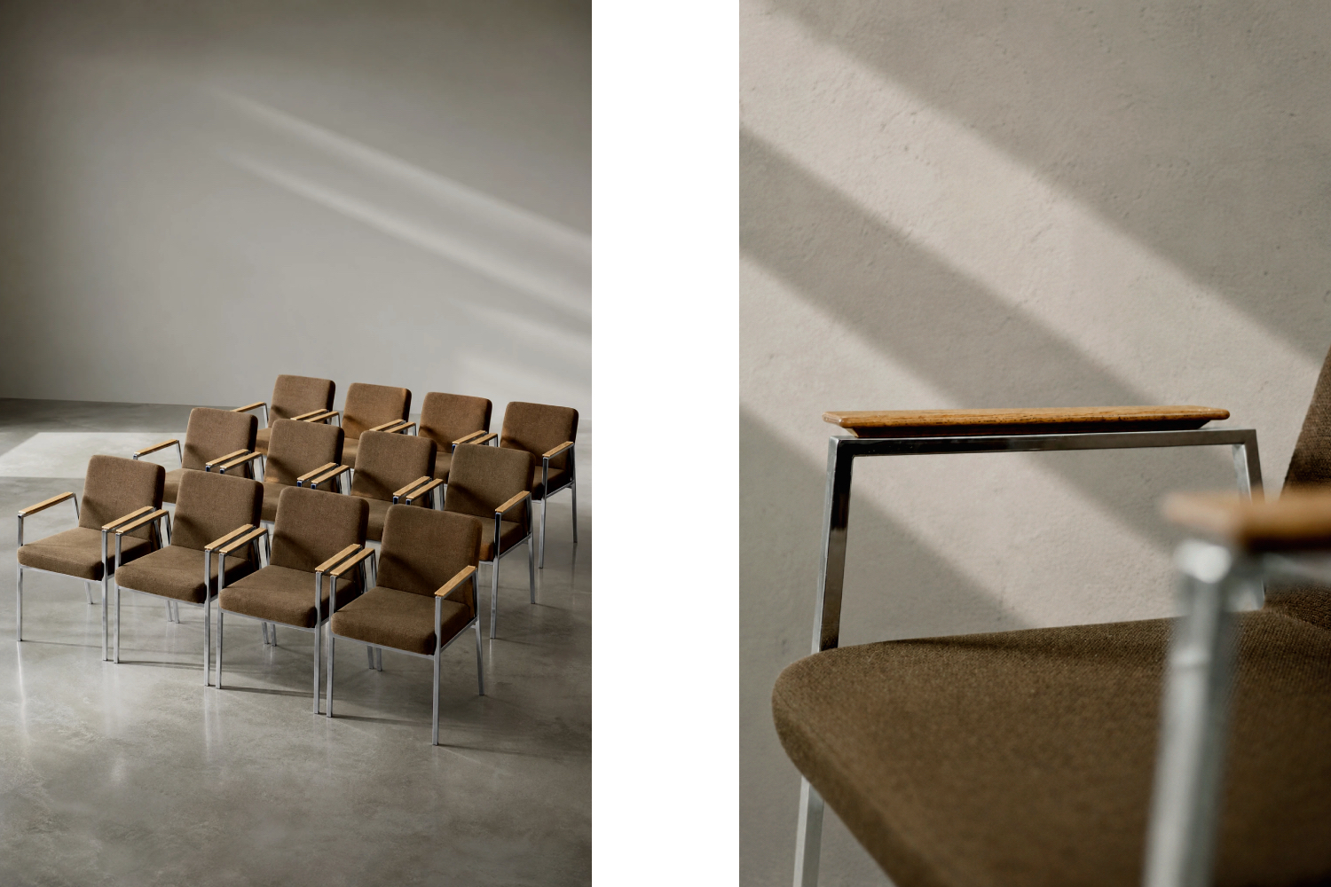 Brązowe krzesło konferencyjne, Drabert, Niemcy, lata 70