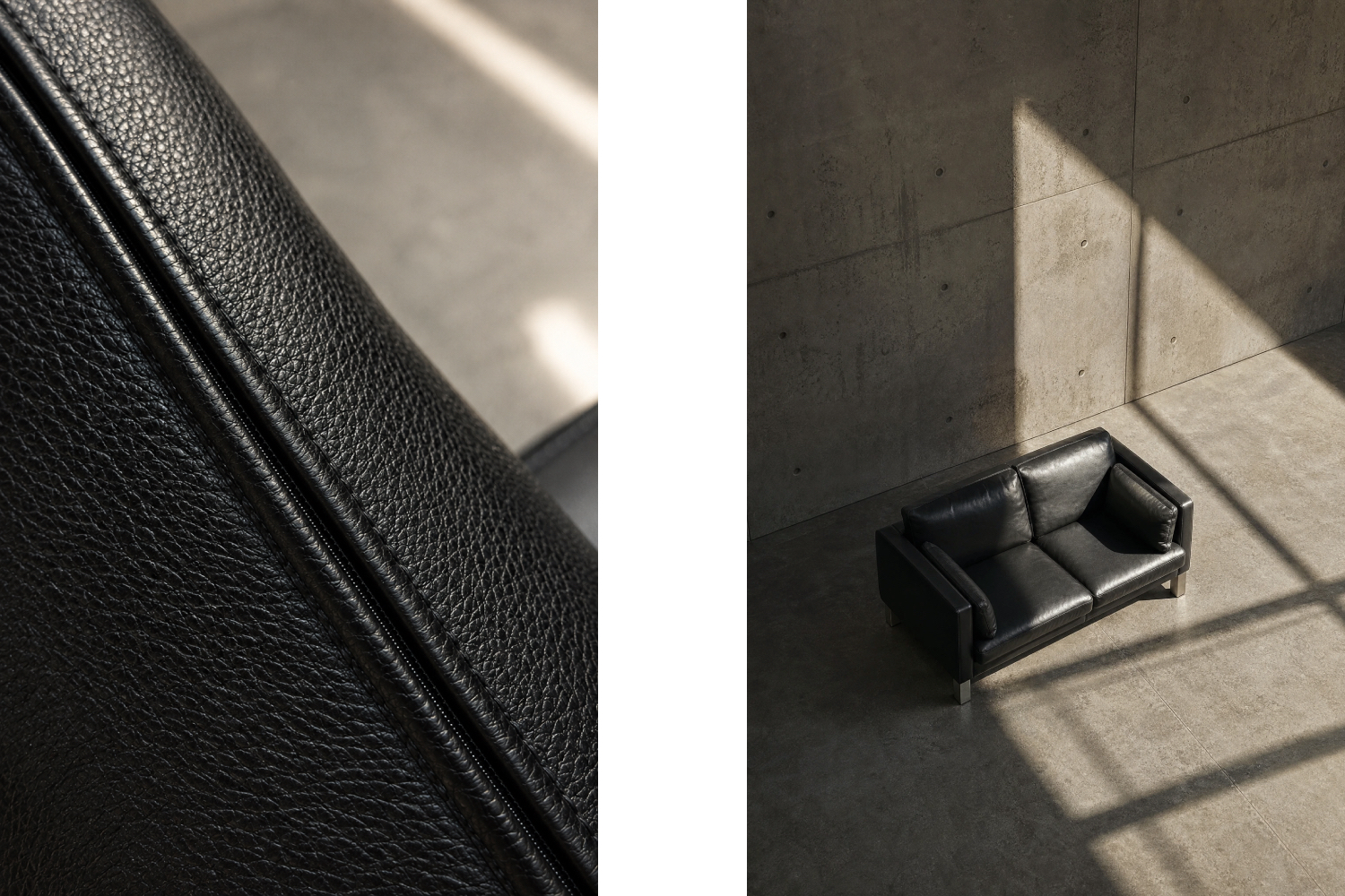 Klasyczna dwuosobowa sofa skórzana, Dania, lata 70