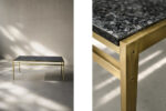 Brass coffee table with a stone top, Italy, 1970s