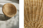 Sferyczny fotel rattanowy Bowl Chair w stylu Boho, Włochy, lata 50