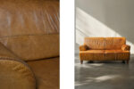 Vintage leather three-seater sofa, 1960s
