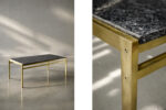 Brass coffee table with a stone top, Italy, 1970s