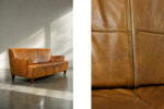 Vintage leather three-seater sofa, 1960s