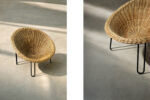 Sferyczny fotel rattanowy Bowl Chair w stylu Boho, Włochy, lata 50