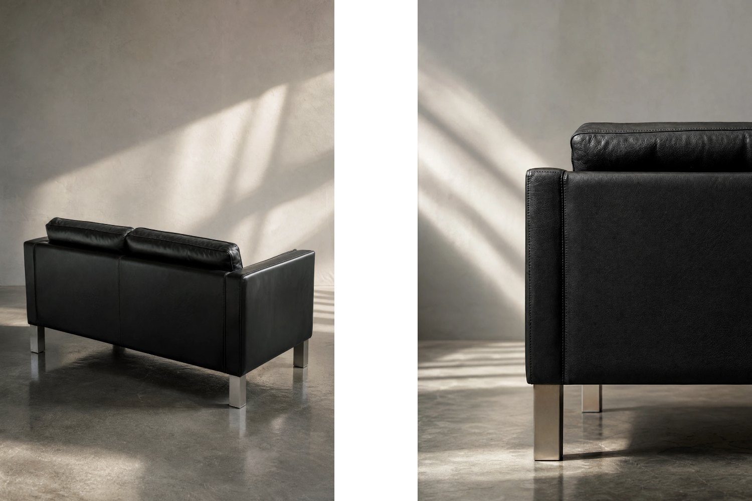 Klasyczna dwuosobowa sofa skórzana, Dania, lata 70