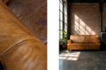 Vintage leather three-seater sofa, 1960s