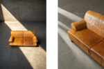Vintage leather three-seater sofa, 1960s
