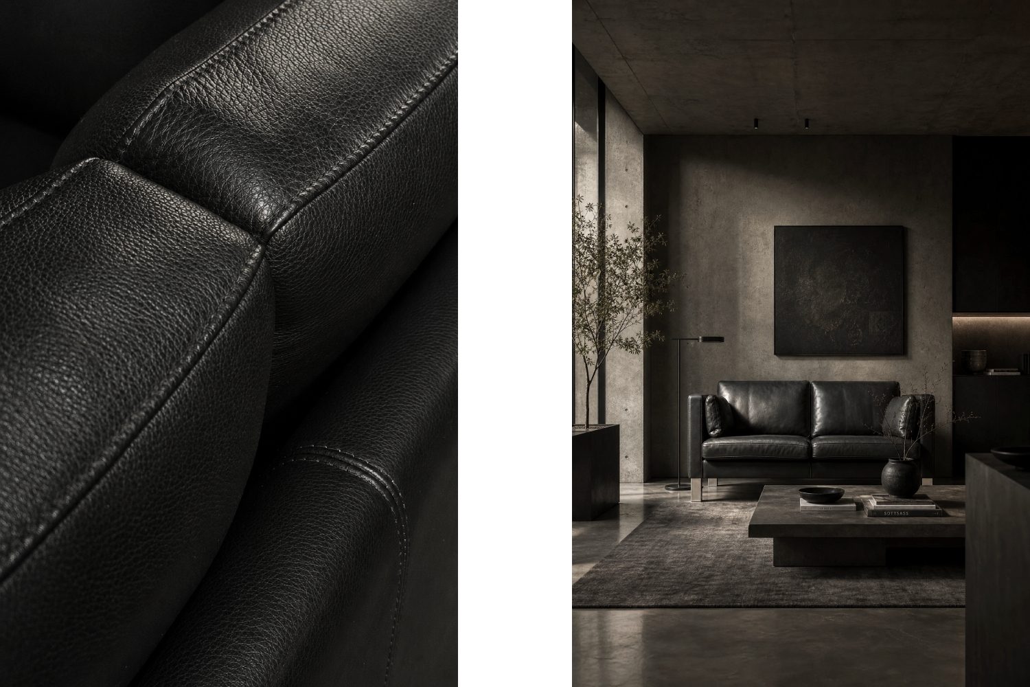 Klasyczna dwuosobowa sofa skórzana, Dania, lata 70