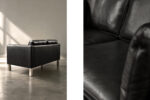 Klasyczna dwuosobowa sofa skórzana, Dania, lata 70