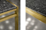 Brass coffee table with a stone top, Italy, 1970s
