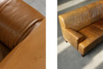 Vintage leather three-seater sofa, 1960s