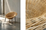 Sferyczny fotel rattanowy Bowl Chair w stylu Boho, Włochy, lata 50