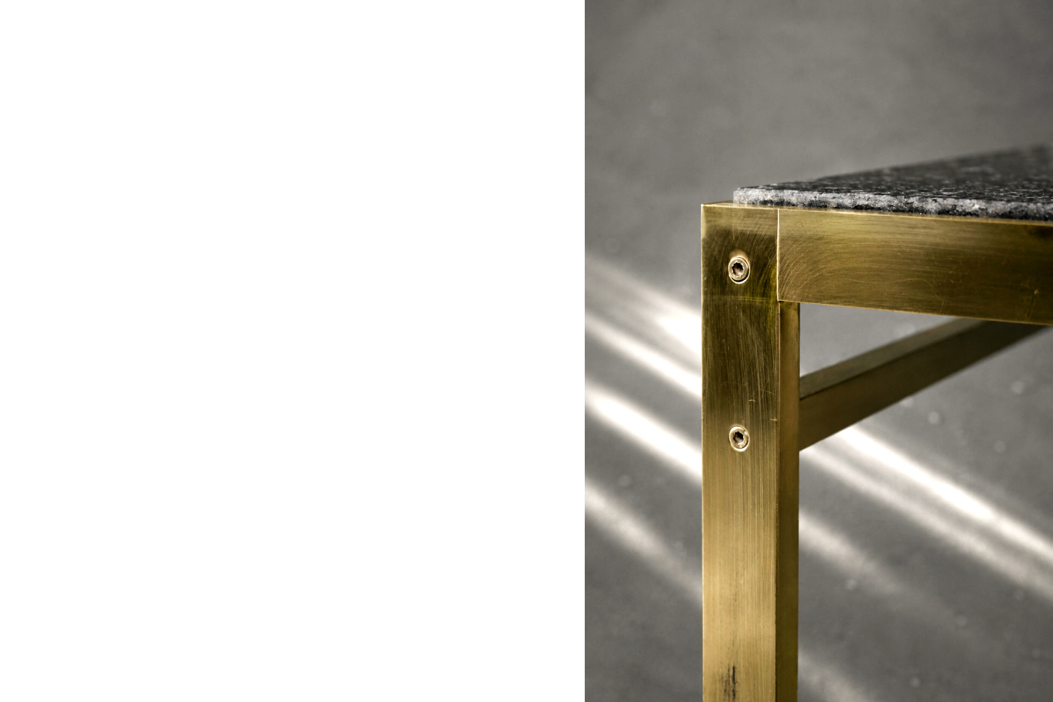 Brass coffee table with a stone top, Italy, 1970s