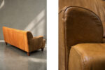 Vintage leather three-seater sofa, 1960s