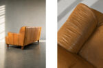 Vintage leather three-seater sofa, 1960s