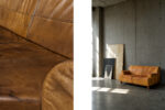 Vintage leather three-seater sofa, 1960s