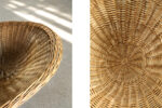Sferyczny fotel rattanowy Bowl Chair w stylu Boho, Włochy, lata 50