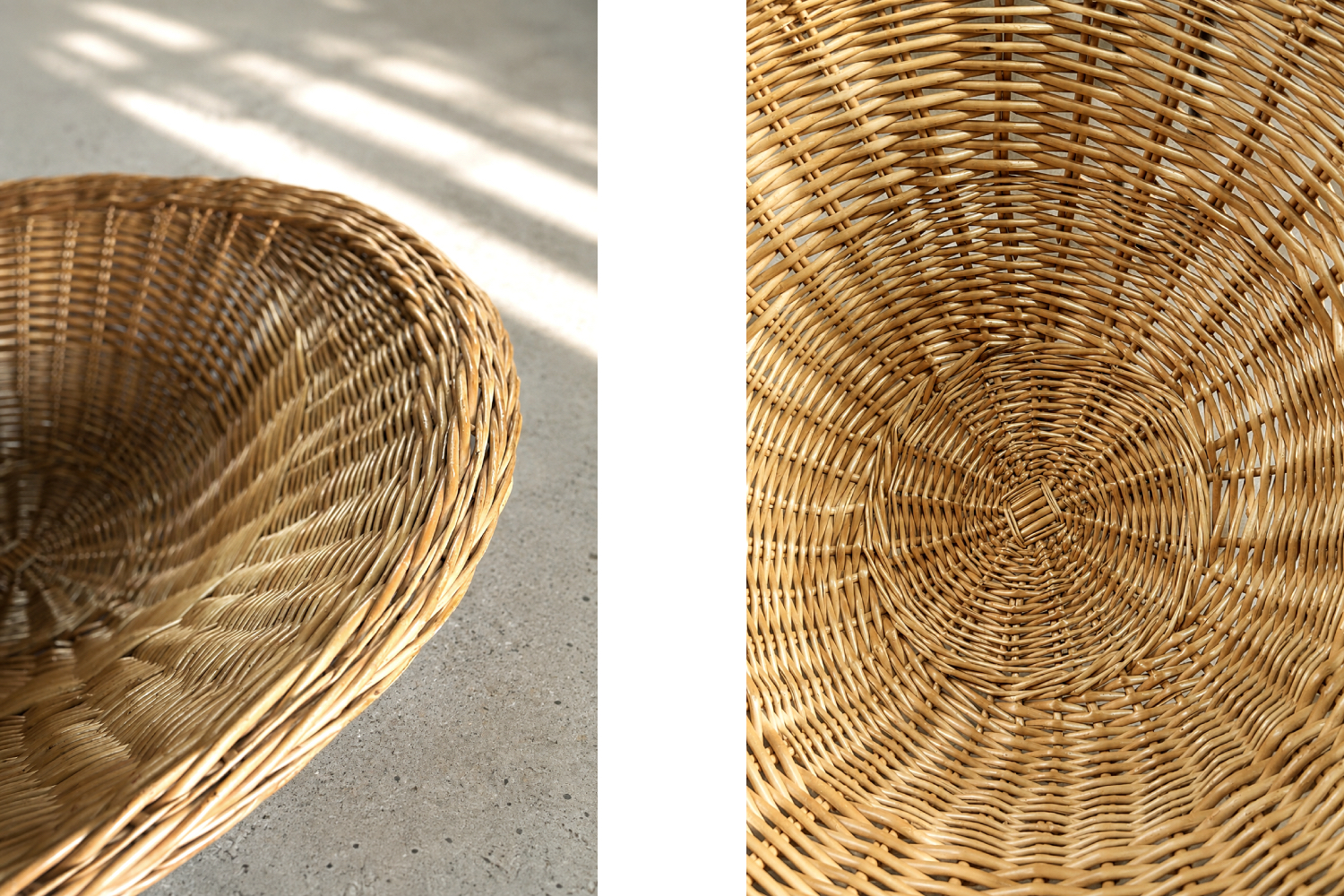 Sferyczny fotel rattanowy Bowl Chair w stylu Boho, Włochy, lata 50