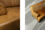 Vintage leather three-seater sofa, 1960s