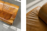 Vintage leather three-seater sofa, 1960s