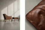 Leather lounge chair with footstool, model 2207, designed by Børge Mogensen, Fredericia, Denmark, 1960s