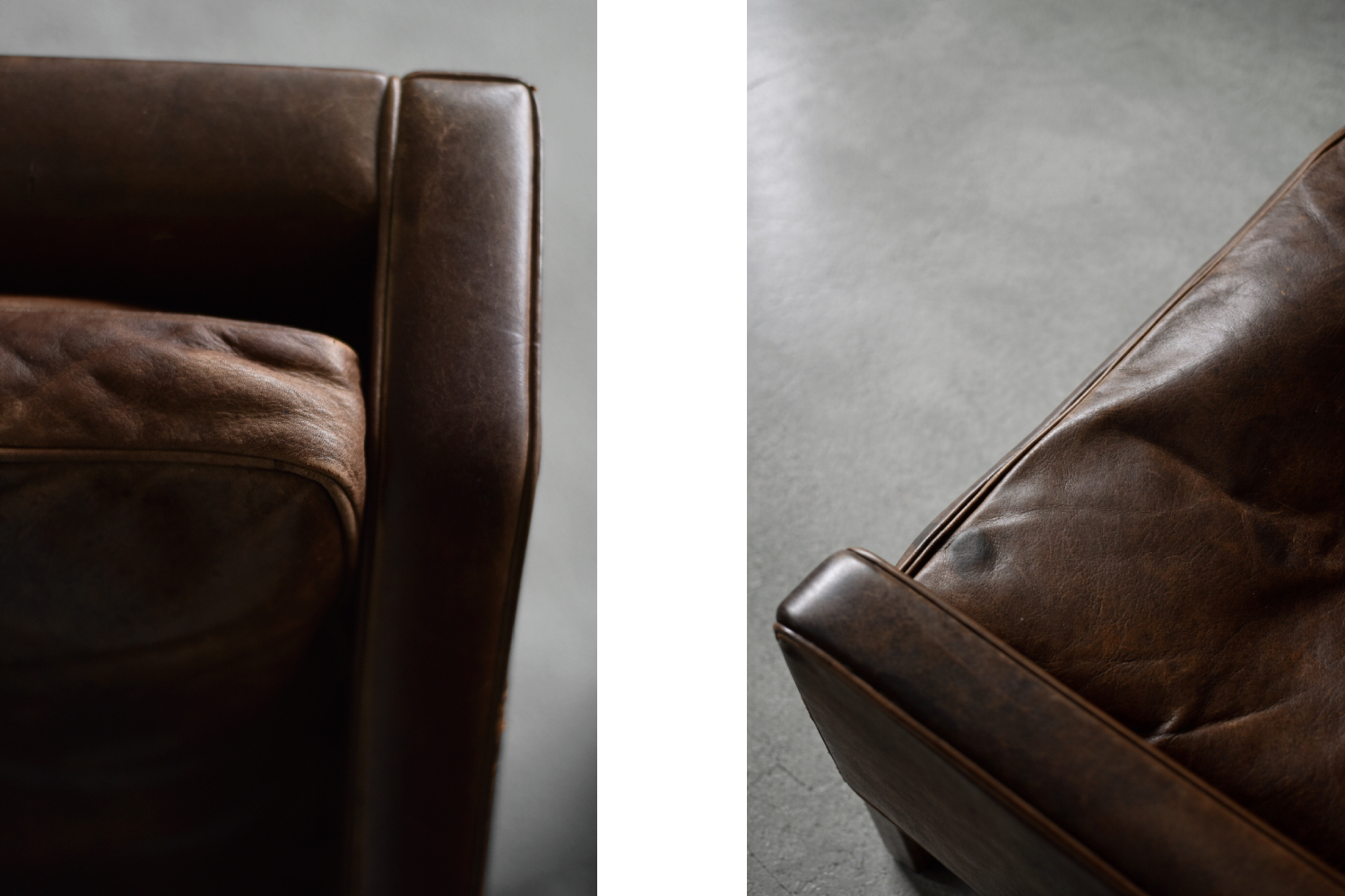 Leather lounge chair with footstool, model 2207, designed by Børge Mogensen, Fredericia, Denmark, 1960s
