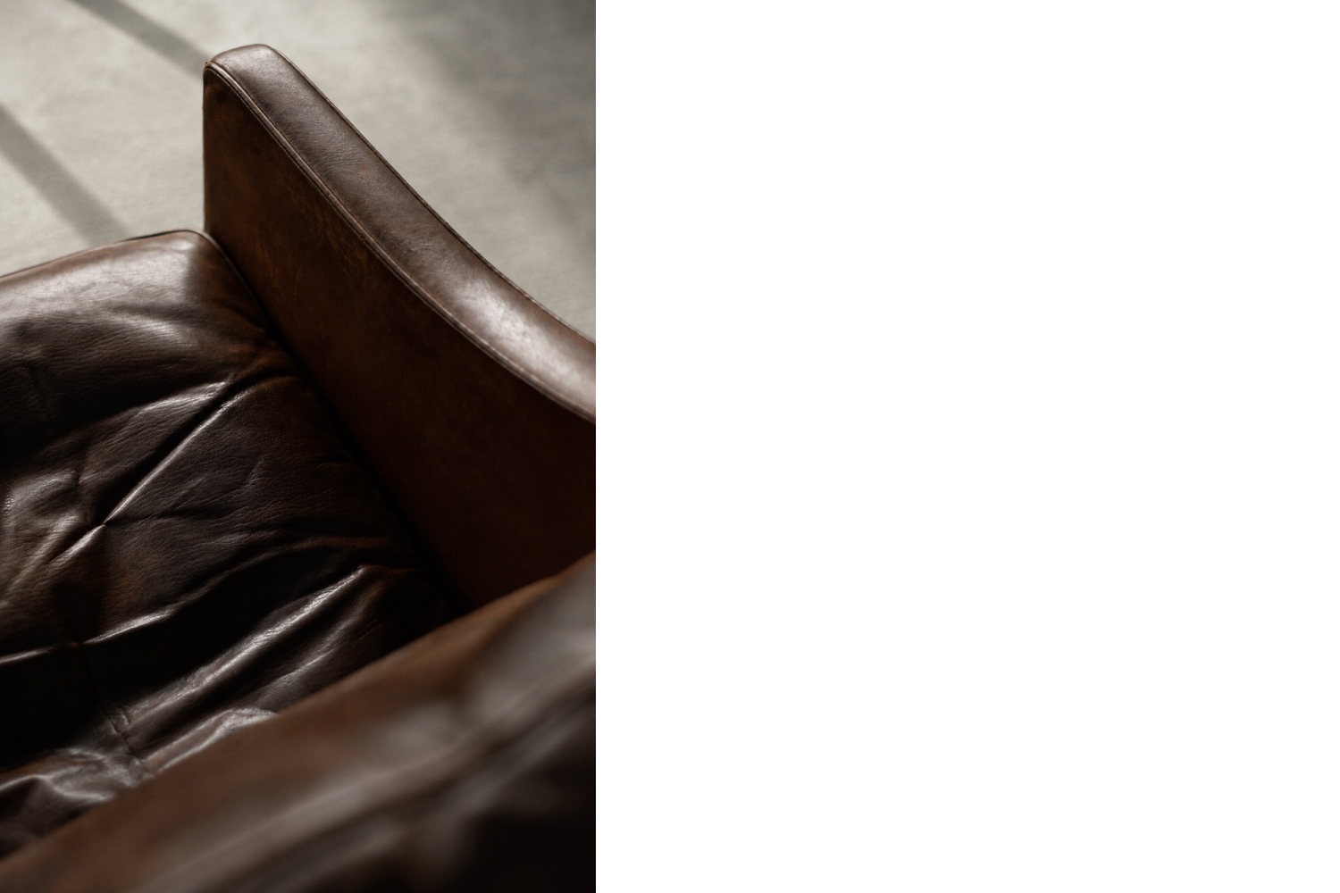 Leather lounge chair with footstool, model 2207, designed by Børge Mogensen, Fredericia, Denmark, 1960s