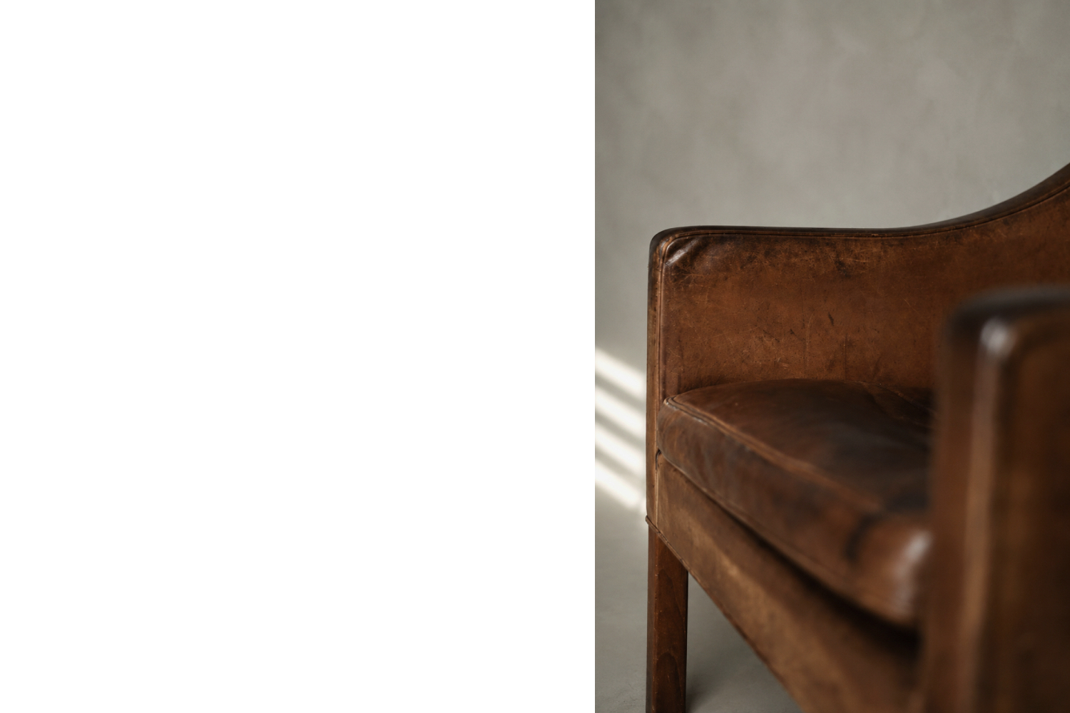 Leather lounge chair with footstool, model 2207, designed by Børge Mogensen, Fredericia, Denmark, 1960s