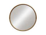 Round Hollywood Regency wall mirror in a brass frame, 1970s