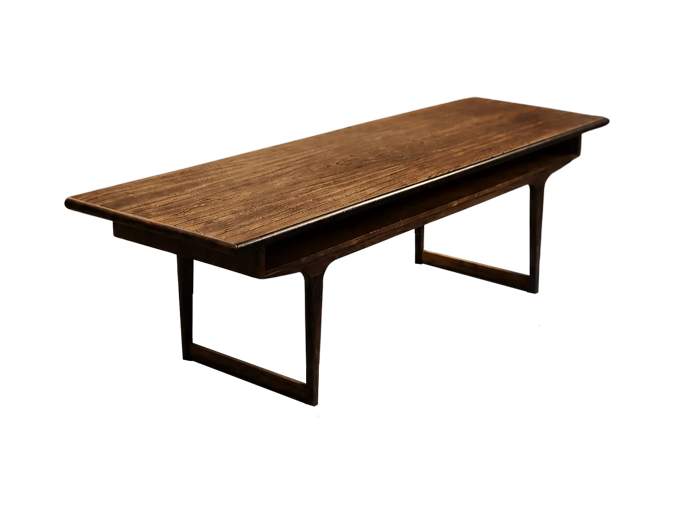 Rosewood coffee table with shelf, Denmark, 1960s