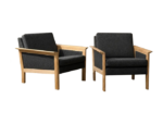 Pair of Oak Lounge Chairs, Denmark, 1960s