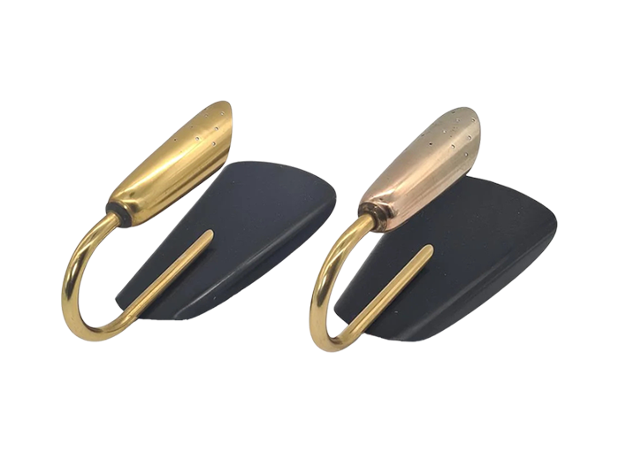 Modernist brass and aluminium wall lights, 1970s