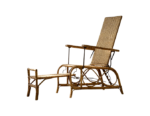 Rattan lounge chair with pull-out footrest, Germany, 1930s